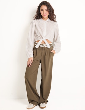 Blusa camisera That's It manga larga para mujer