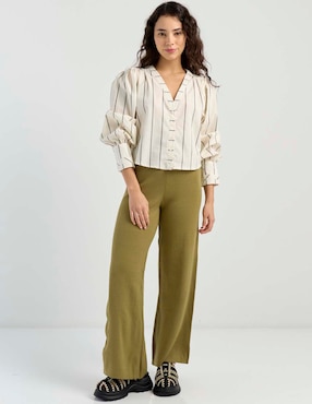 Blusa camisera That's It manga larga para mujer
