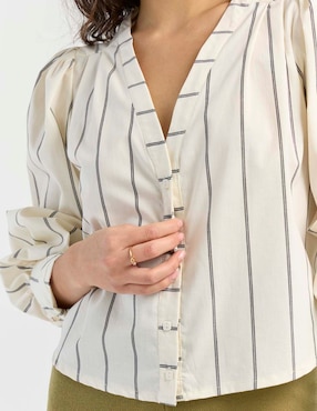 Blusa camisera That's It manga larga para mujer