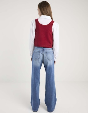 Jeans amplio Sexy Jeans SXYJM038 corte cintura alta para mujer