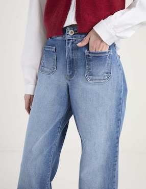 Jeans amplio Sexy Jeans SXYJM038 corte cintura alta para mujer