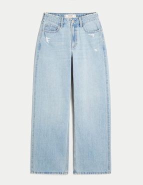Jeans baggy Hollister corte cintura alta para mujer