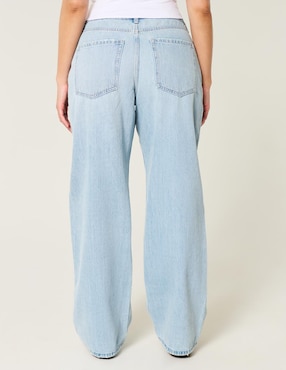 Jeans baggy Hollister corte cintura alta para mujer