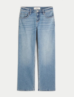 Jeans straight Hollister corte cintura alta para mujer