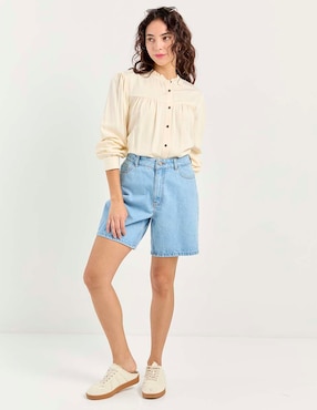 Blusa camisera That's It manga larga para mujer