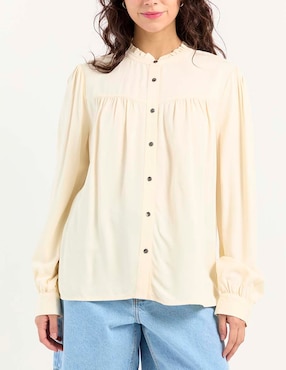 Blusa camisera That's It manga larga para mujer