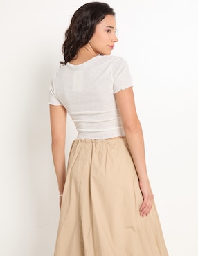 Blusa Coffee Bean manga corta para mujer