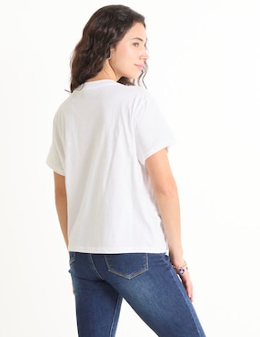 Playera manga corta cuello redondo para mujer