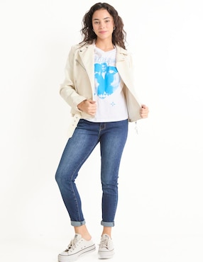 Playera manga corta cuello redondo para mujer