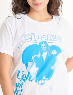 Playera manga corta cuello redondo para mujer
