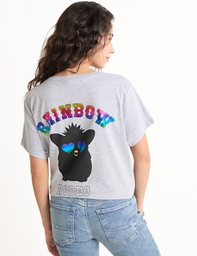 Playera manga corta Furby cuello redondo para mujer