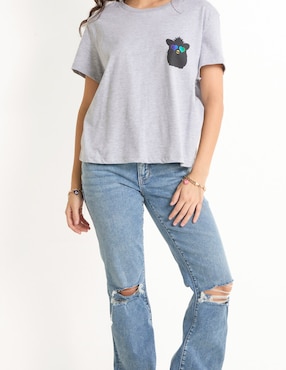 Playera manga corta Furby cuello redondo para mujer