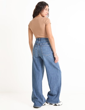 Jeans relaxed amplio American Eagle corte cintura para mujer