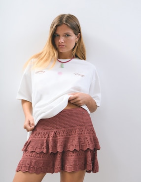 Playera manga corta Brownie cuello redondo para mujer