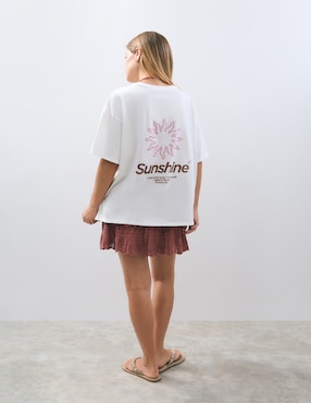 Playera manga corta Brownie cuello redondo para mujer