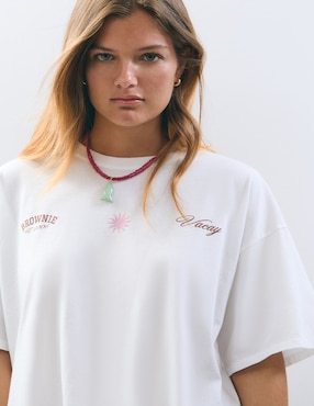 Playera manga corta Brownie cuello redondo para mujer