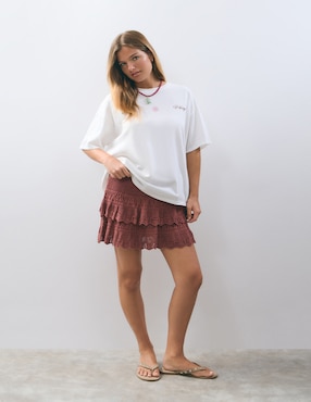 Playera manga corta Brownie cuello redondo para mujer