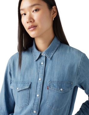 Camisa levi's de algodón manga larga para mujer