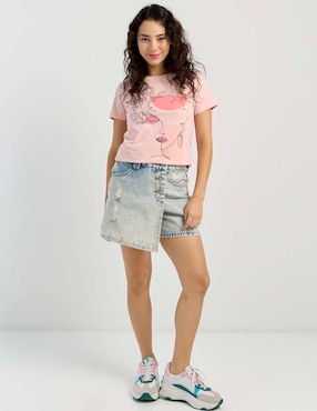 Playera manga corta Biography cuello redondo para mujer