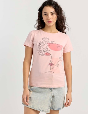 Playera manga corta Biography cuello redondo para mujer