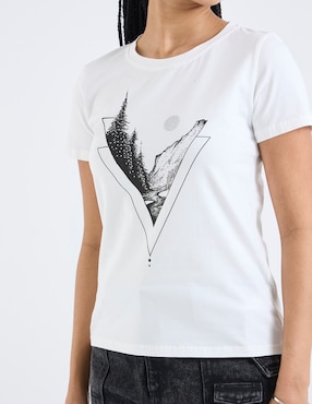 Playera manga corta Biography cuello redondo para mujer