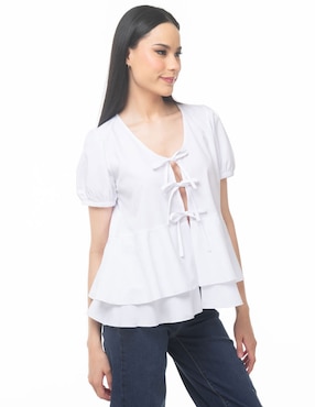 Blusa Sarah Bustani manga corta para mujer