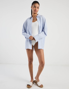 Blusa camisera That's It manga larga para mujer