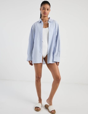Blusa camisera That's It manga larga para mujer