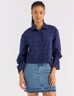 Blusa camisera That's It manga larga para mujer