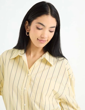 Blusa camisera That's It manga larga para mujer