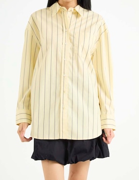 Blusa camisera That's It manga larga para mujer