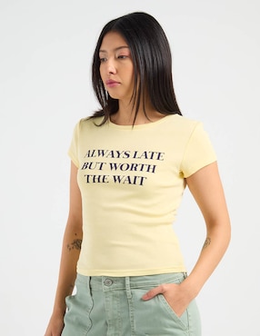 Playera manga corta That's It cuello redondo para mujer