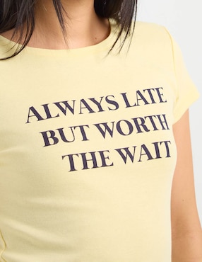 Playera manga corta That's It cuello redondo para mujer
