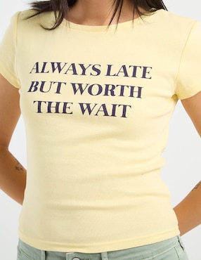 Playera manga corta That's It cuello redondo para mujer