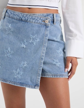 Falda short That's It de mezclilla a la cintura