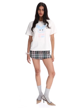 Playera manga corta PPAAYYSS Me & My Friends cuello redondo para mujer