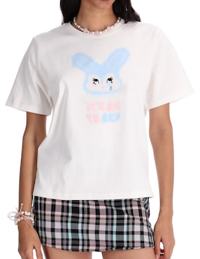 Playera manga corta PPAAYYSS Me & My Friends cuello redondo para mujer