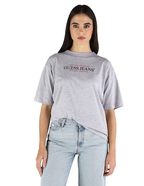 Playera manga corta Guess Jeans FA2025 cuello redondo para mujer