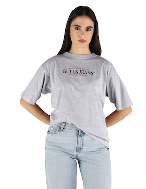 Playera manga corta Guess Jeans FA2025 cuello redondo para mujer