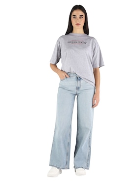 Playera manga corta Guess Jeans FA2025 cuello redondo para mujer