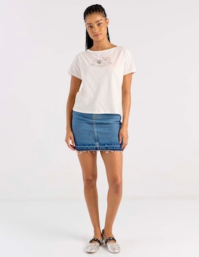 Playera manga corta Hollister cuello redondo para mujer