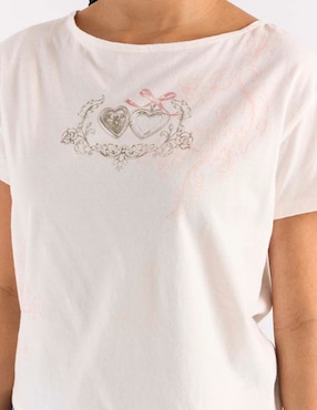 Playera manga corta Hollister cuello redondo para mujer