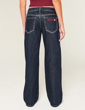 Jeans baggy Hollister Ki355-5569-275 corte cadera para mujer