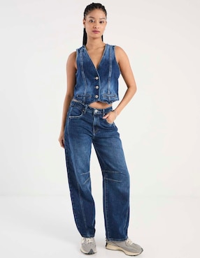Jeans relaxed barrel Sexy Jeans corte cintura alta para mujer