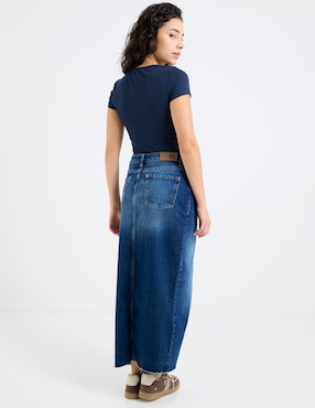 Falda larga Sexy Jeans de mezclilla cintura alta