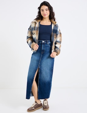 Falda larga Sexy Jeans de mezclilla cintura alta