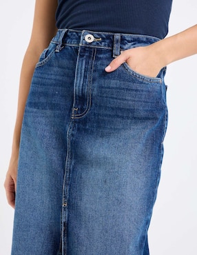 Falda larga Sexy Jeans de mezclilla cintura alta