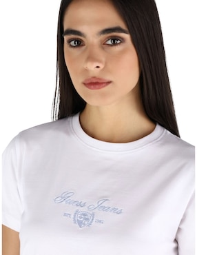 Playera manga corta Guess Jeans FA2025 cuello redondo para mujer