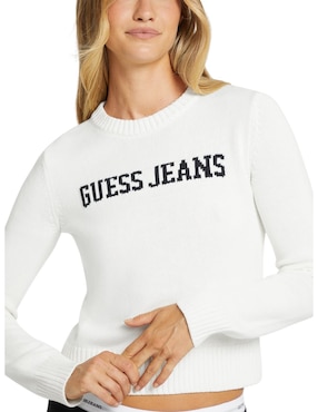 Suéter guess jeans cuello redondo para mujer