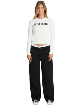 Suéter guess jeans cuello redondo para mujer